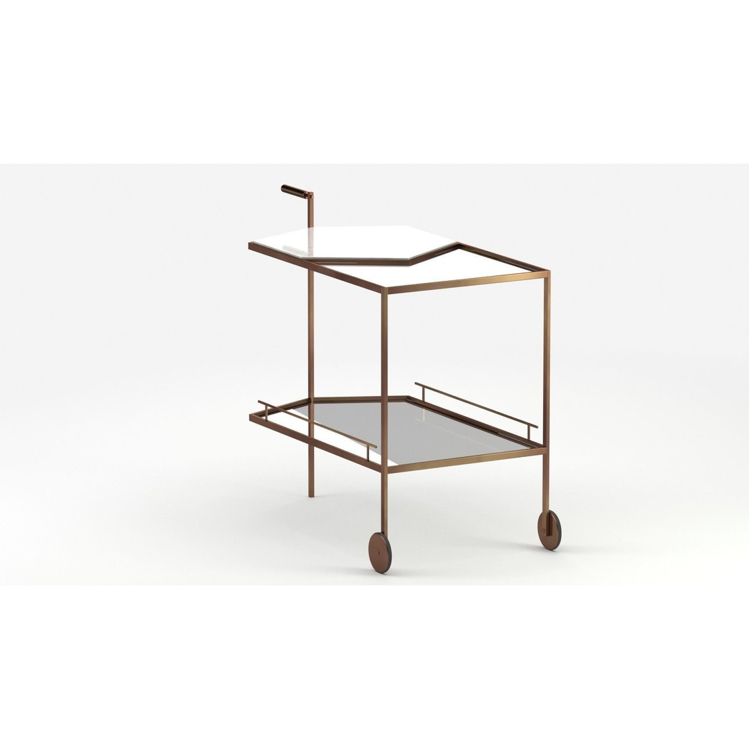 Man of Parts Gin Lane Bar Cart 3D Model – Elegant Mobile Storage, FBX - View 17