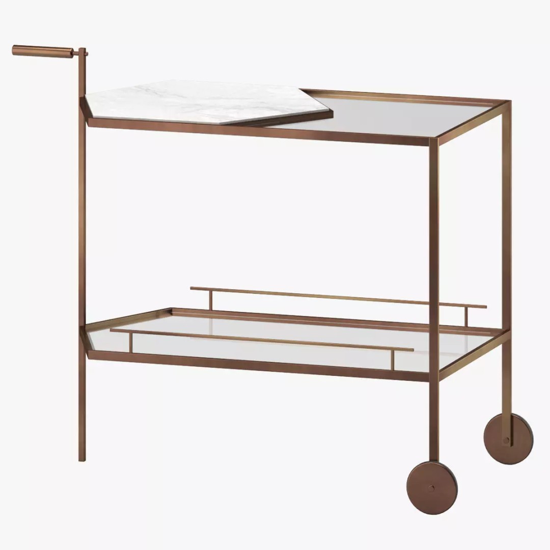 Man of Parts Gin Lane Bar Cart 3D Model – Elegant Mobile Storage, FBX - View 2