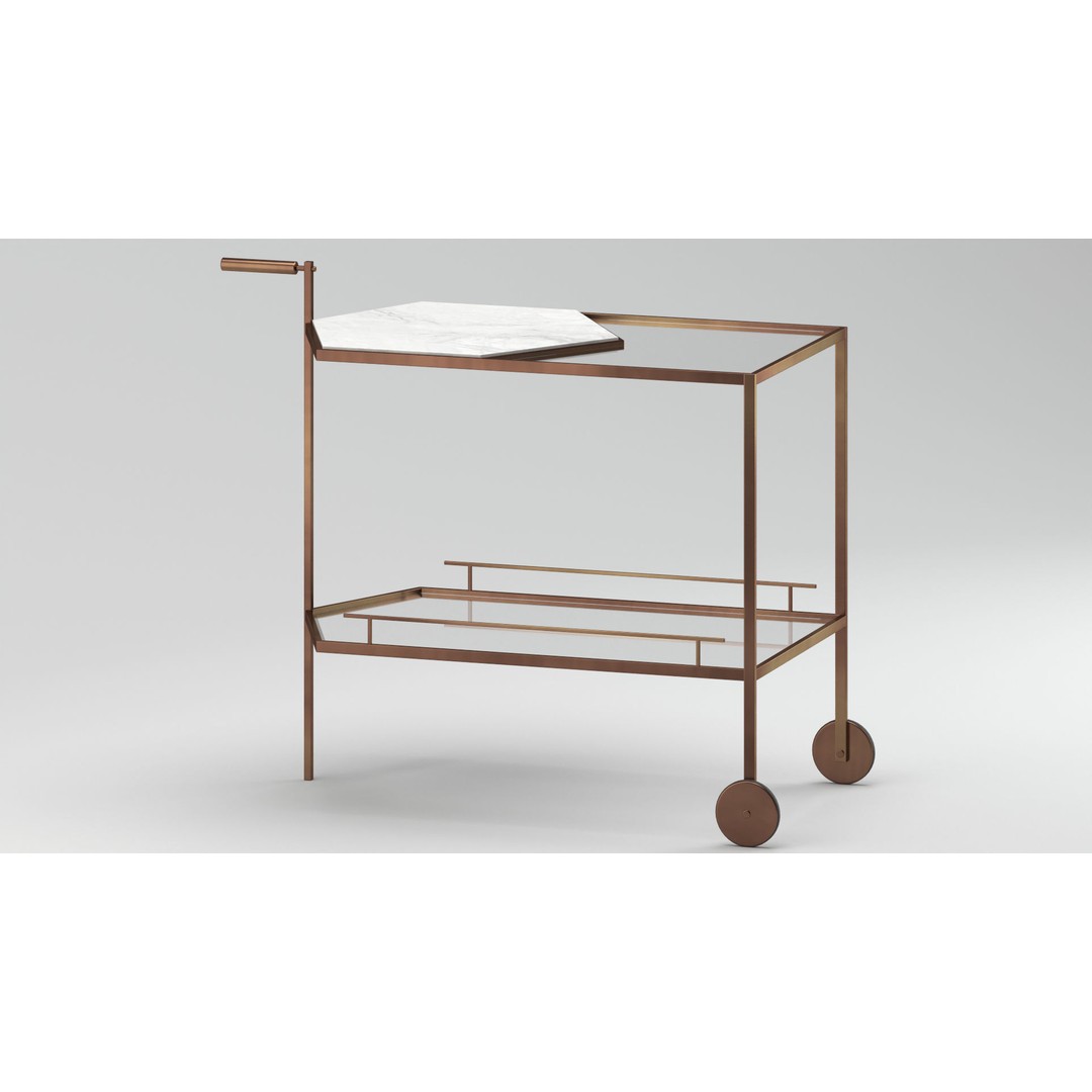 Man of Parts Gin Lane Bar Cart 3D Model – Elegant Mobile Storage, FBX - View 5
