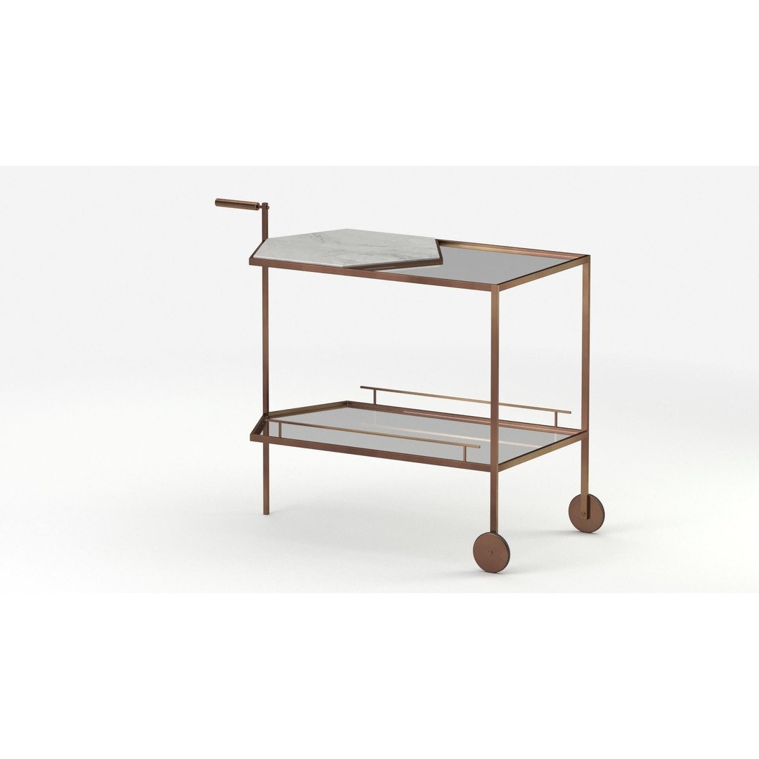 Man of Parts Gin Lane Bar Cart 3D Model – Elegant Mobile Storage, FBX - View 6