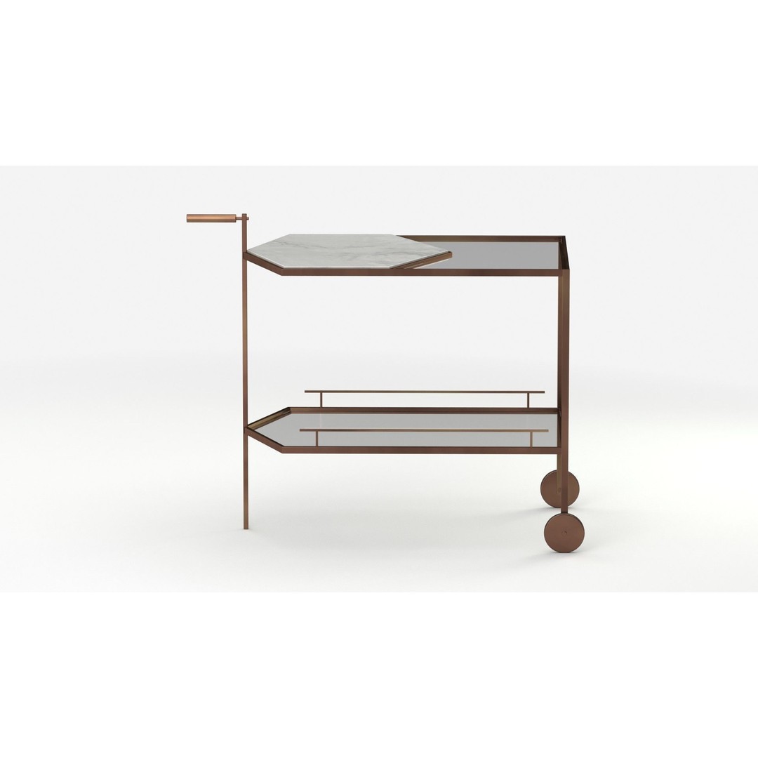 Man of Parts Gin Lane Bar Cart 3D Model – Elegant Mobile Storage, FBX - View 7