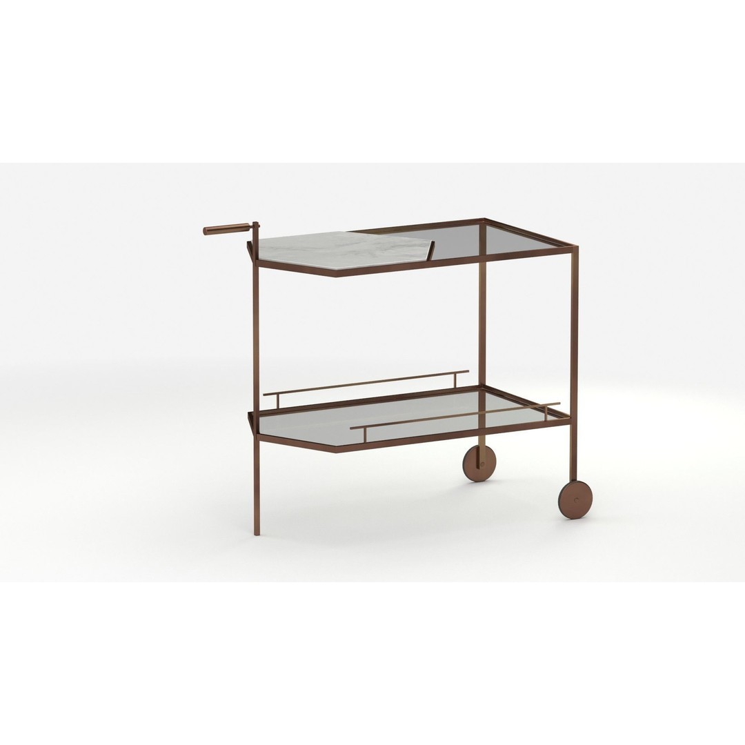 Man of Parts Gin Lane Bar Cart 3D Model – Elegant Mobile Storage, FBX - View 8