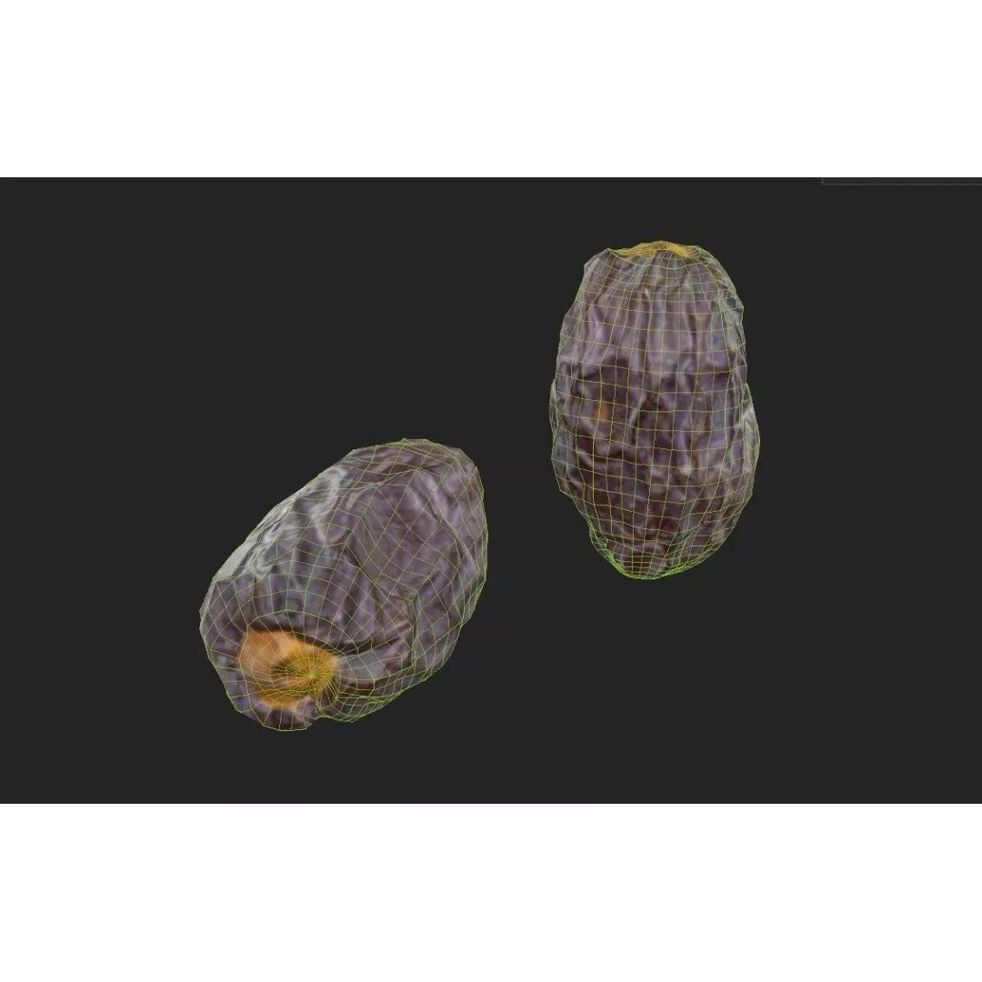 Date M07 3D Model – Low Poly Food Asset, PBR Textures, FBX