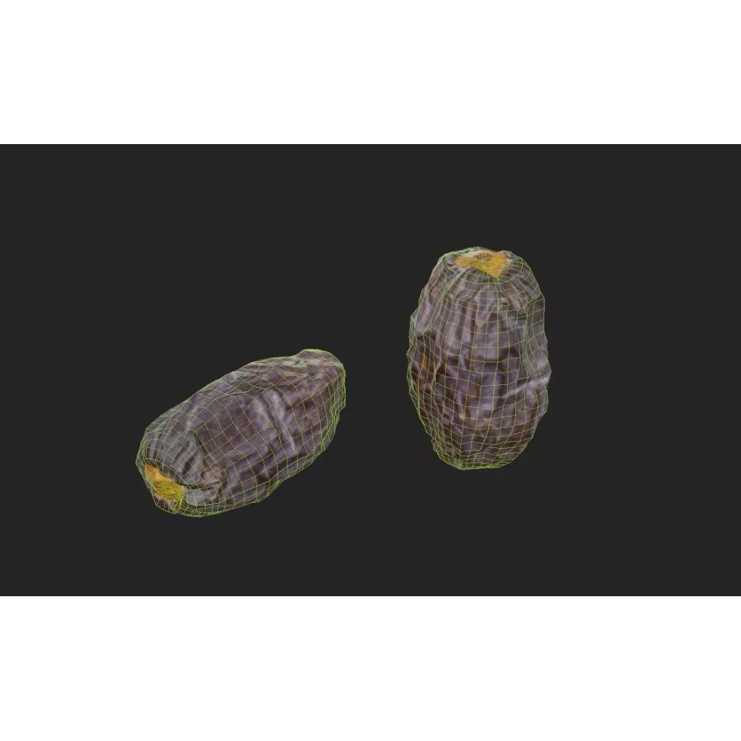 Date M07 3D Model – Low Poly Food Asset, PBR Textures, FBX - View 3