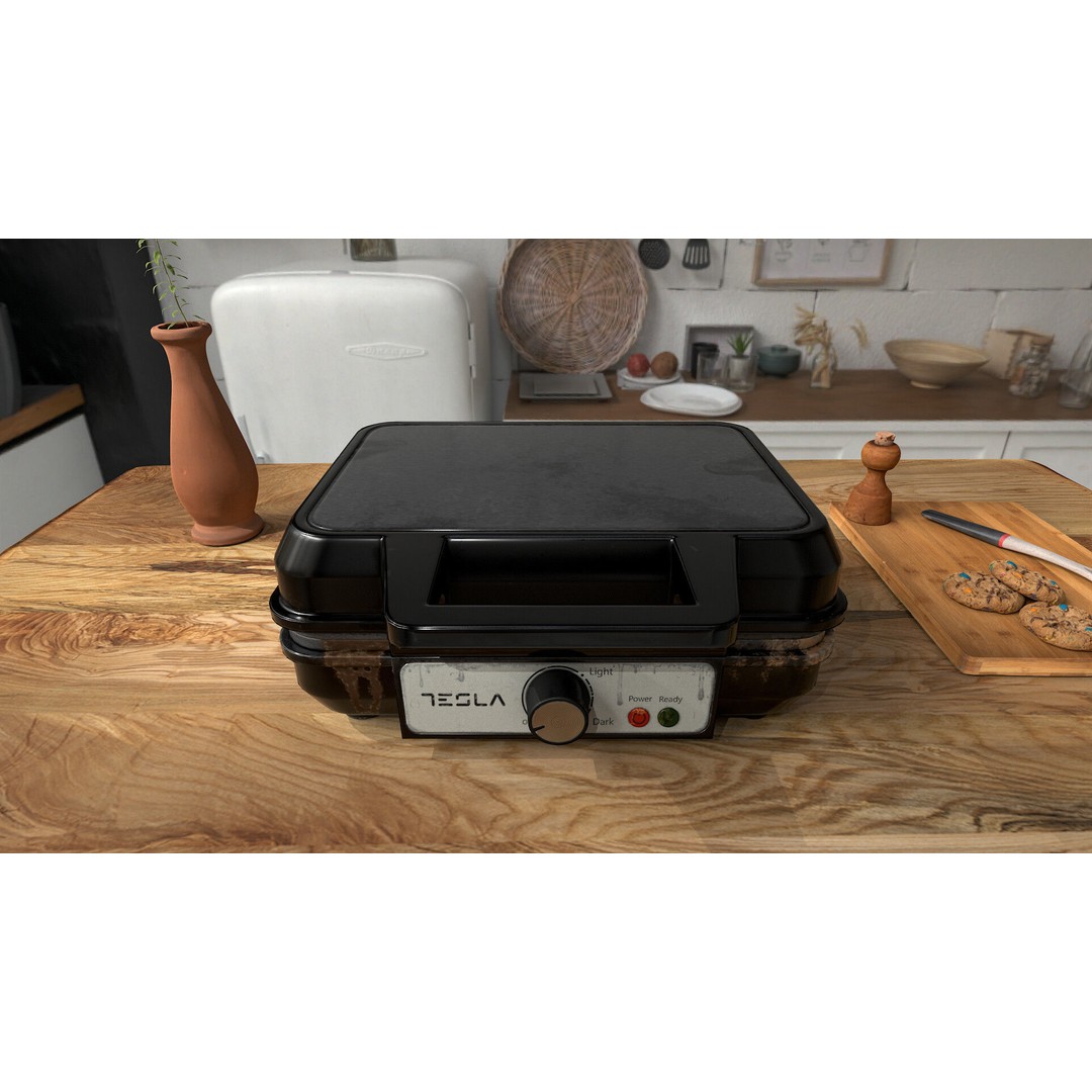 Waffle Maker 3D Model – Low Poly PBR Game Asset, FBX - View 3