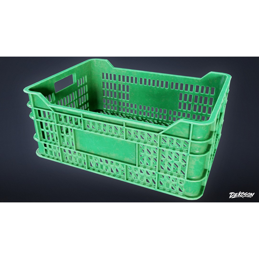 Food Crate 3D Model – Low Poly Game Asset, FBX with PBR Textures - View 5