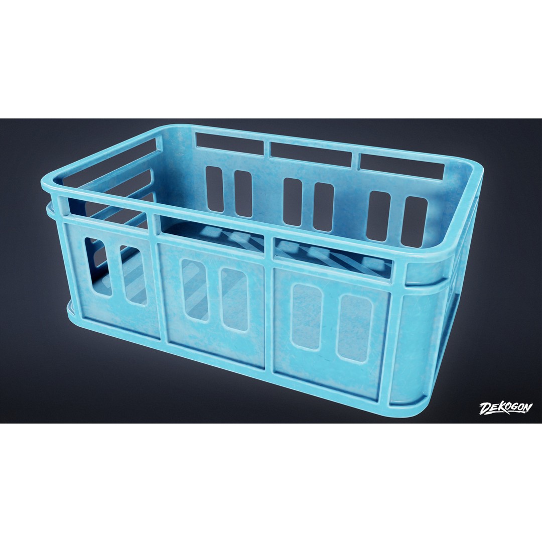 Food Crate 3D Model – Low Poly Game Asset, FBX with PBR Textures - View 6