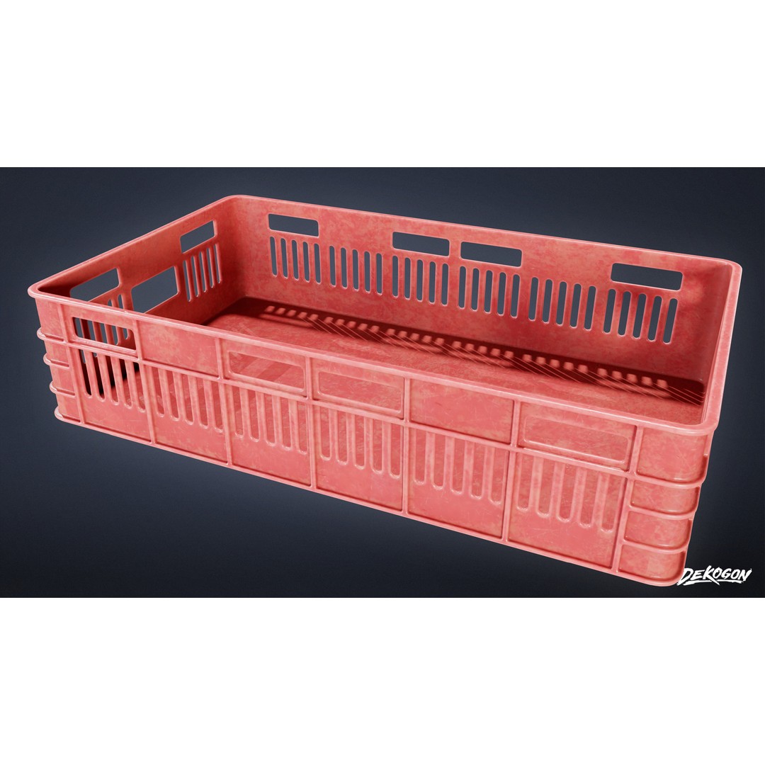 Food Crate 3D Model – Low Poly Game Asset, FBX with PBR Textures - View 8