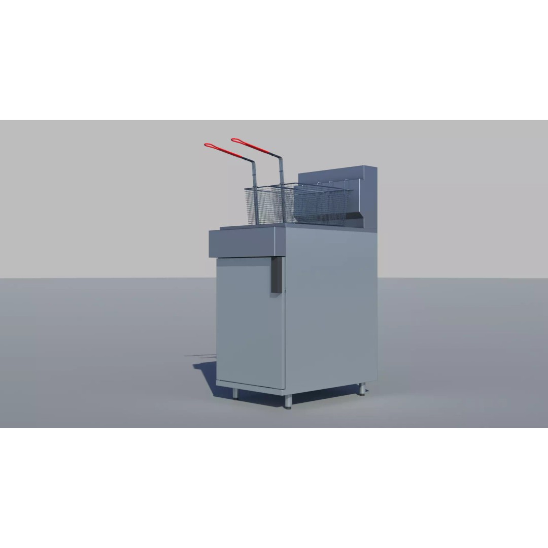 Commercial Gas Deep Fryer 3D Model – High Poly PBR Asset, FBX/OBJ - View 13