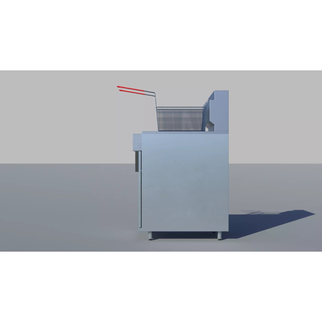 Commercial Gas Deep Fryer 3D Model – High Poly PBR Asset, FBX/OBJ - View 14