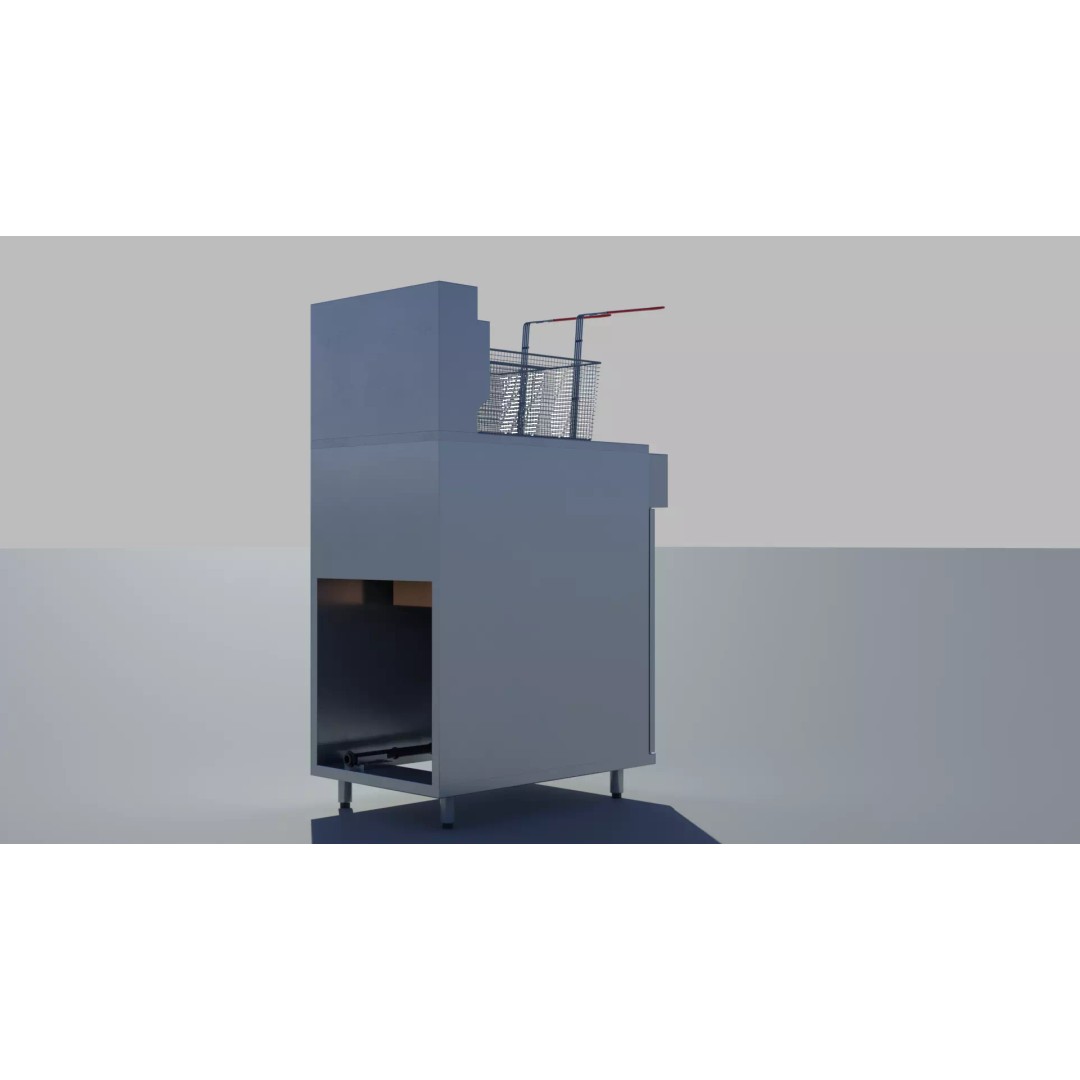 Commercial Gas Deep Fryer 3D Model – High Poly PBR Asset, FBX/OBJ - View 17