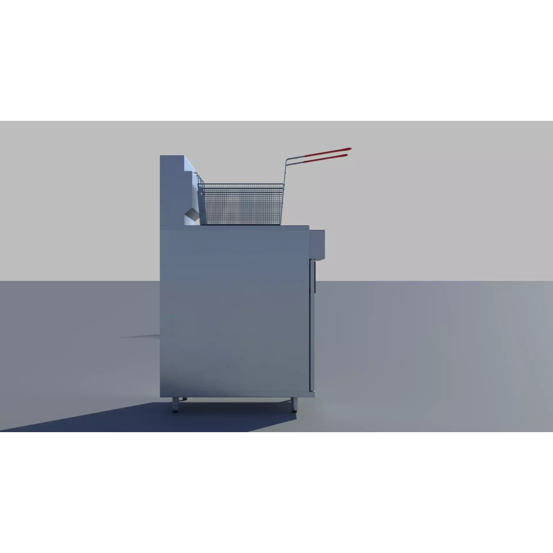 Commercial Gas Deep Fryer 3D Model – High Poly PBR Asset, FBX/OBJ - View 18