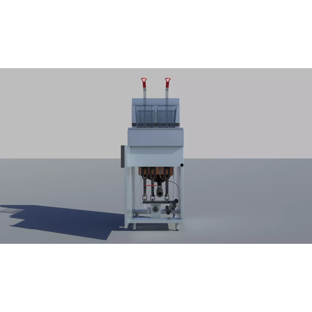 Commercial Gas Deep Fryer 3D Model – High Poly PBR Asset, FBX/OBJ - View 21