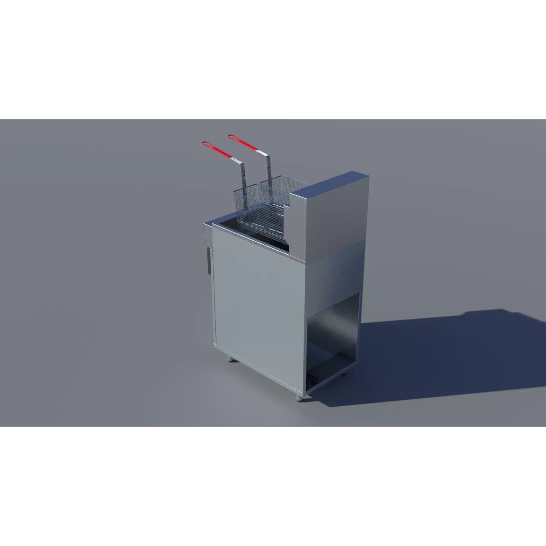 Commercial Gas Deep Fryer 3D Model – High Poly PBR Asset, FBX/OBJ - View 4