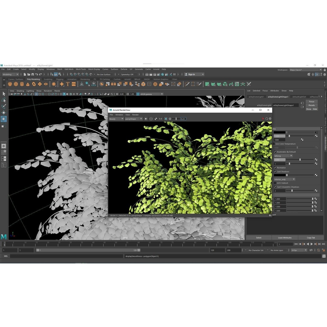 Adiantum Capillus Veneris Fern 3D Model – High Detail, Game Ready, Multiple Formats