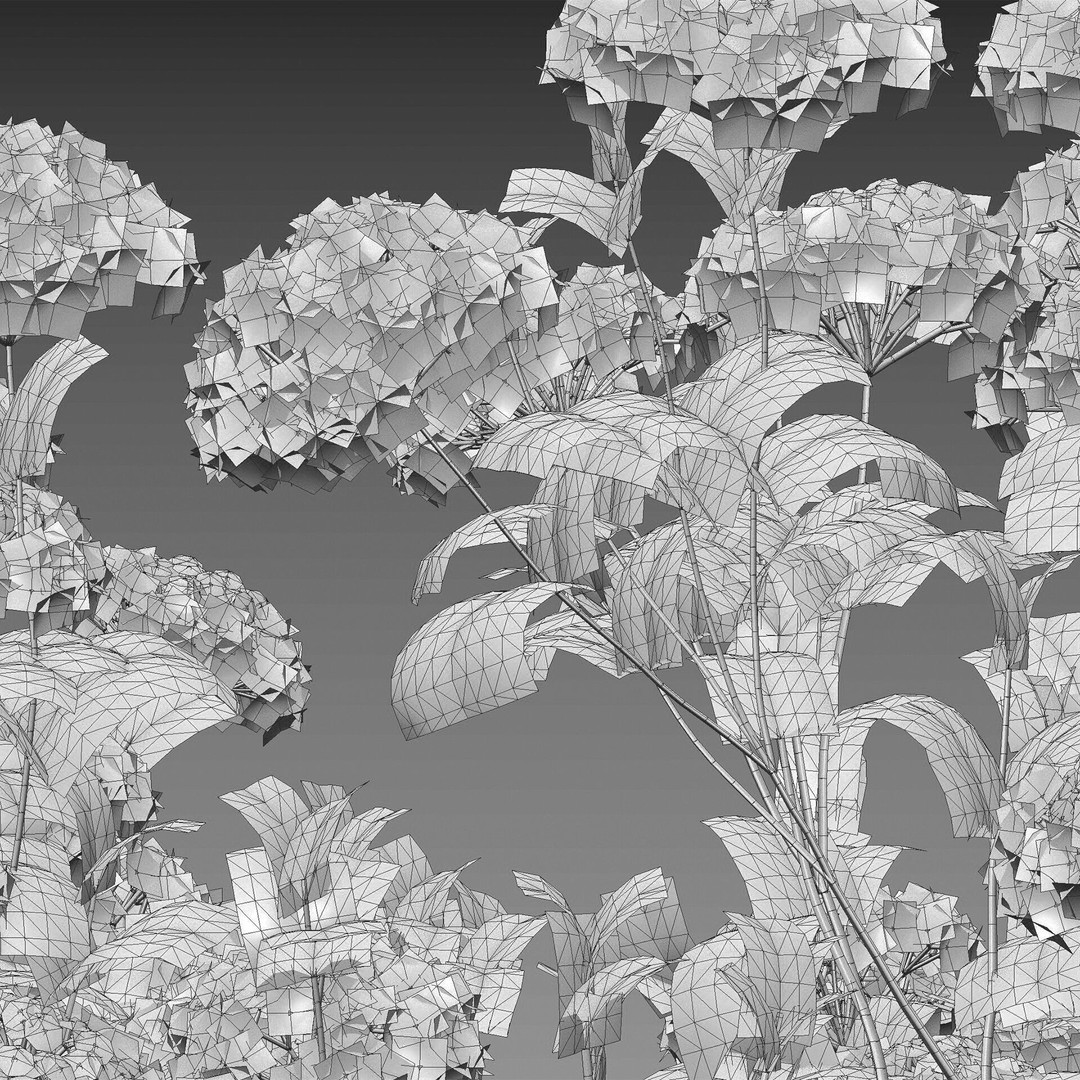 Viburnum opulus Roseum 3D Model – PBR Bush Asset, FBX Format - View 7
