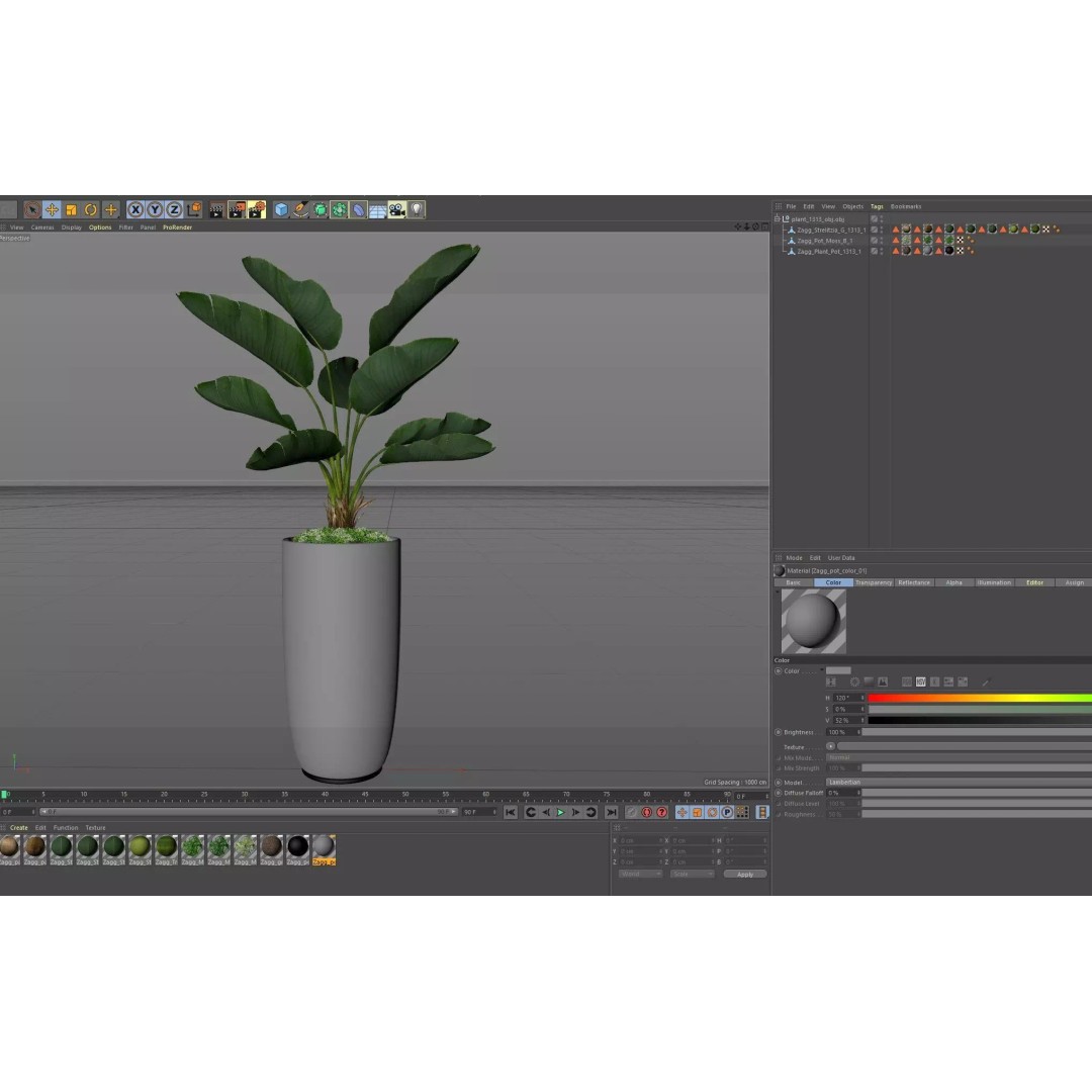 Plant 1313 3D Model – High-Quality Pot Plant for Archviz and Landscaping