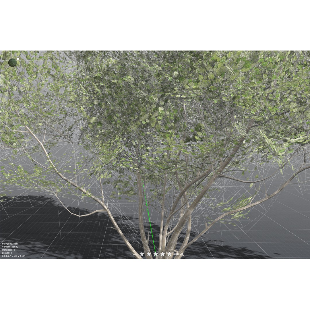 European Hazel 3D Model – Low Poly Bush Asset, FBX, PBR Textures
