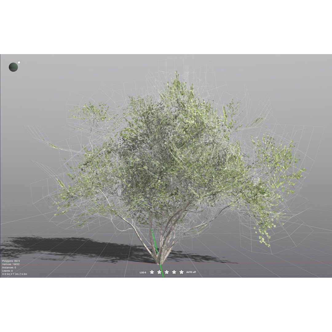 European Hazel 3D Model – Low Poly Bush Asset, FBX, PBR Textures - View 42