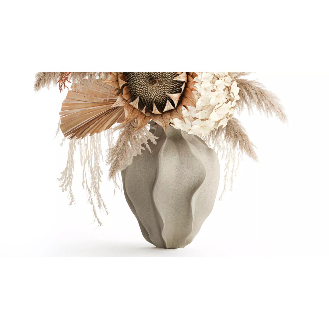 Dried Flower Bouquet 3D Model – Decorative Natural Arrangement, FBX - View 4