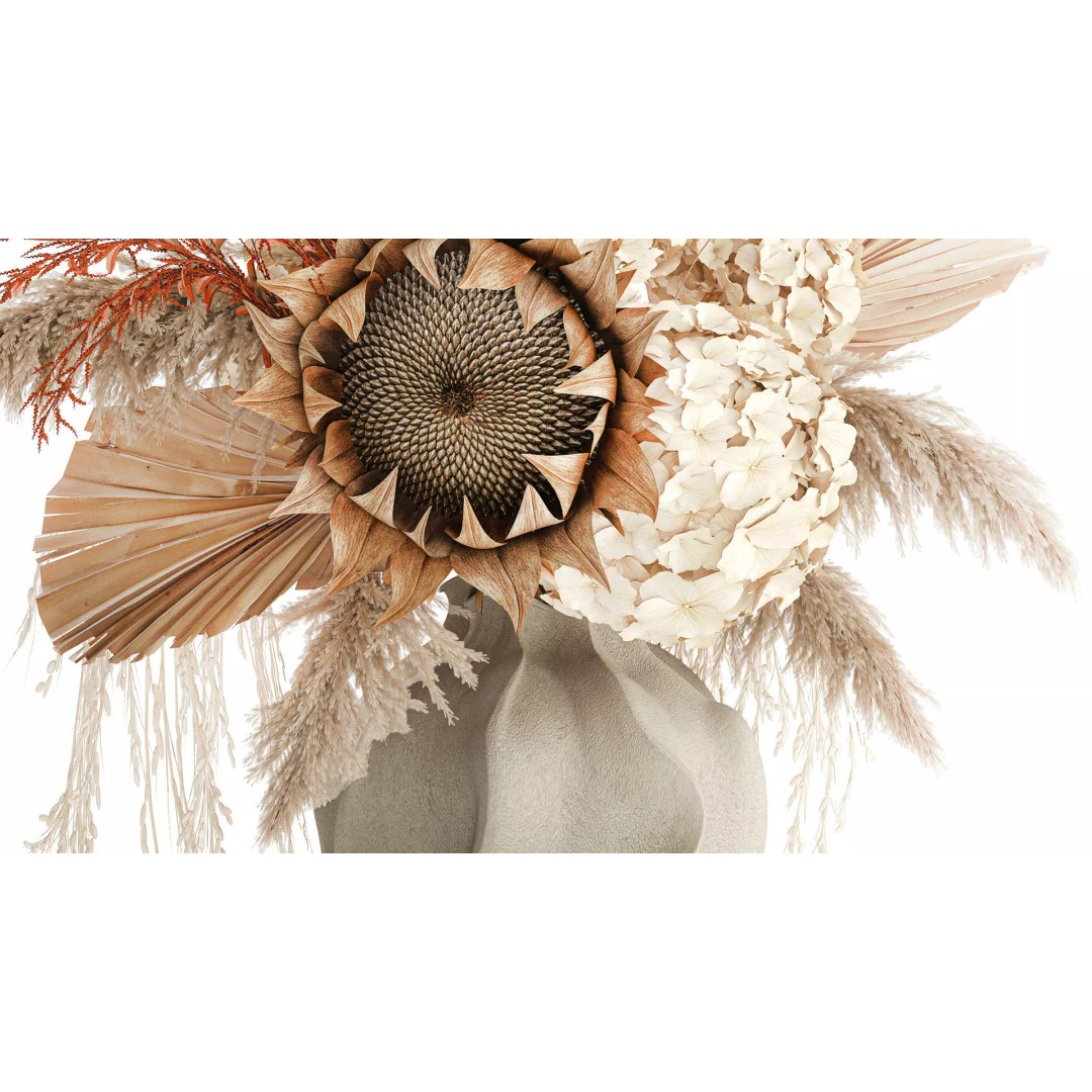 Dried Flower Bouquet 3D Model – Decorative Natural Arrangement, FBX - View 5