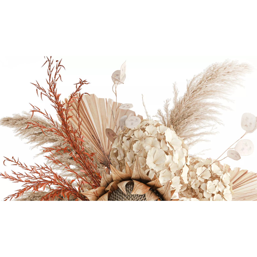 Dried Flower Bouquet 3D Model – Decorative Natural Arrangement, FBX - View 6