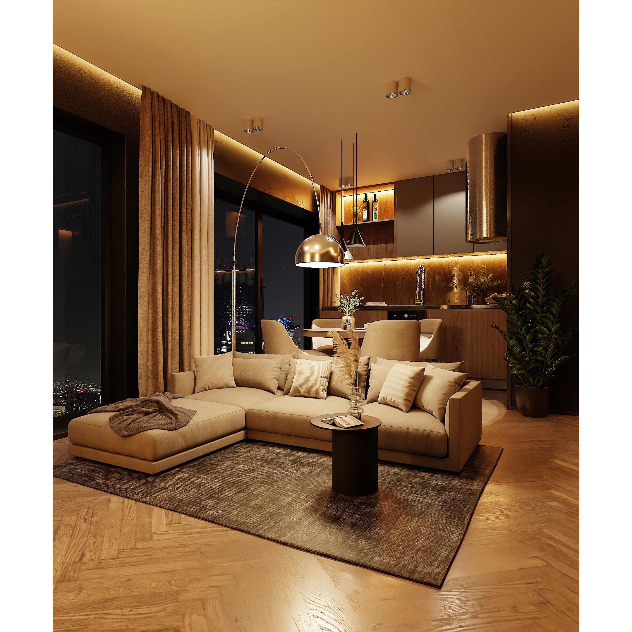 Modern Apartment Scene - High-Poly Blender 3D Model