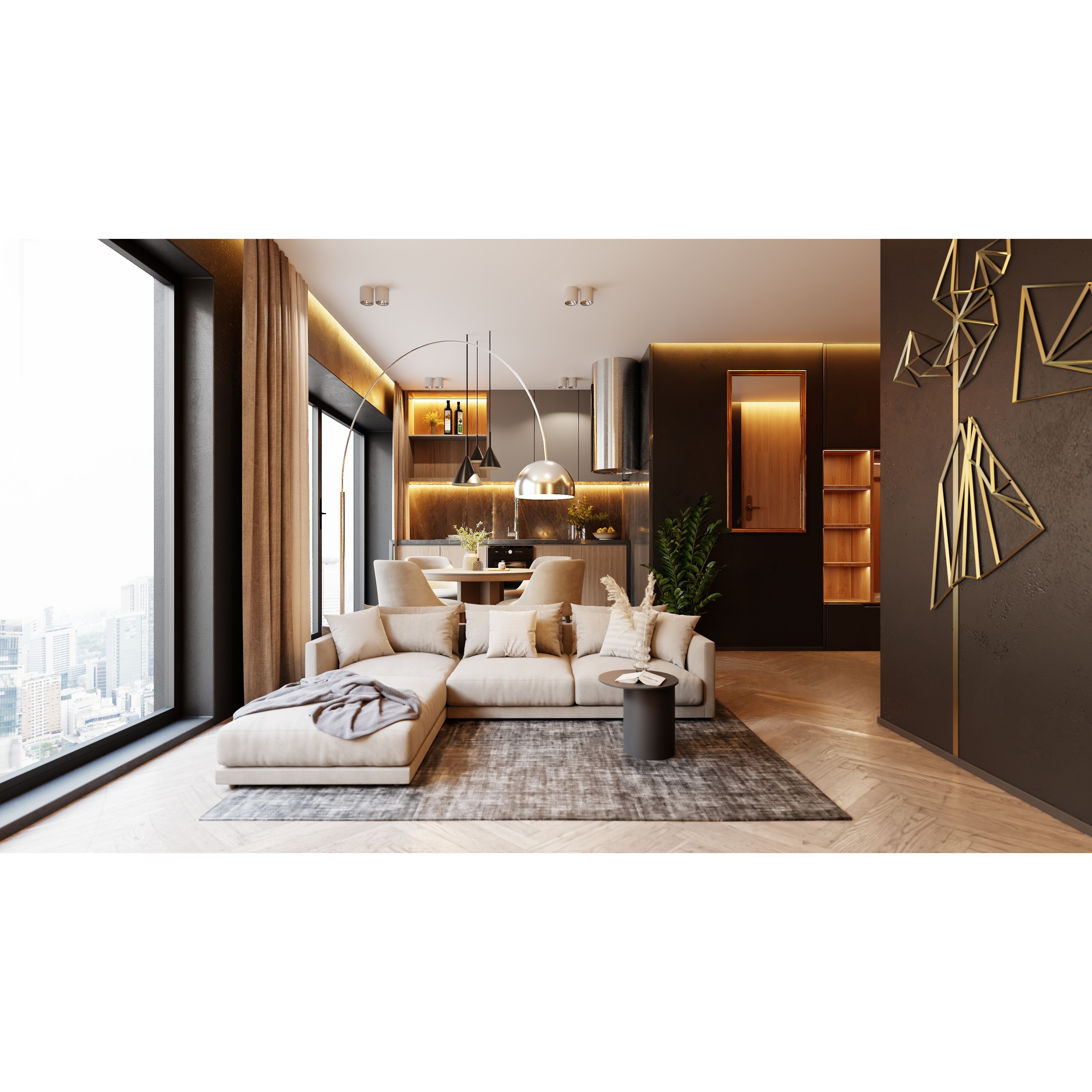 Modern Apartment Scene - High-Poly Blender 3D Model - View 3