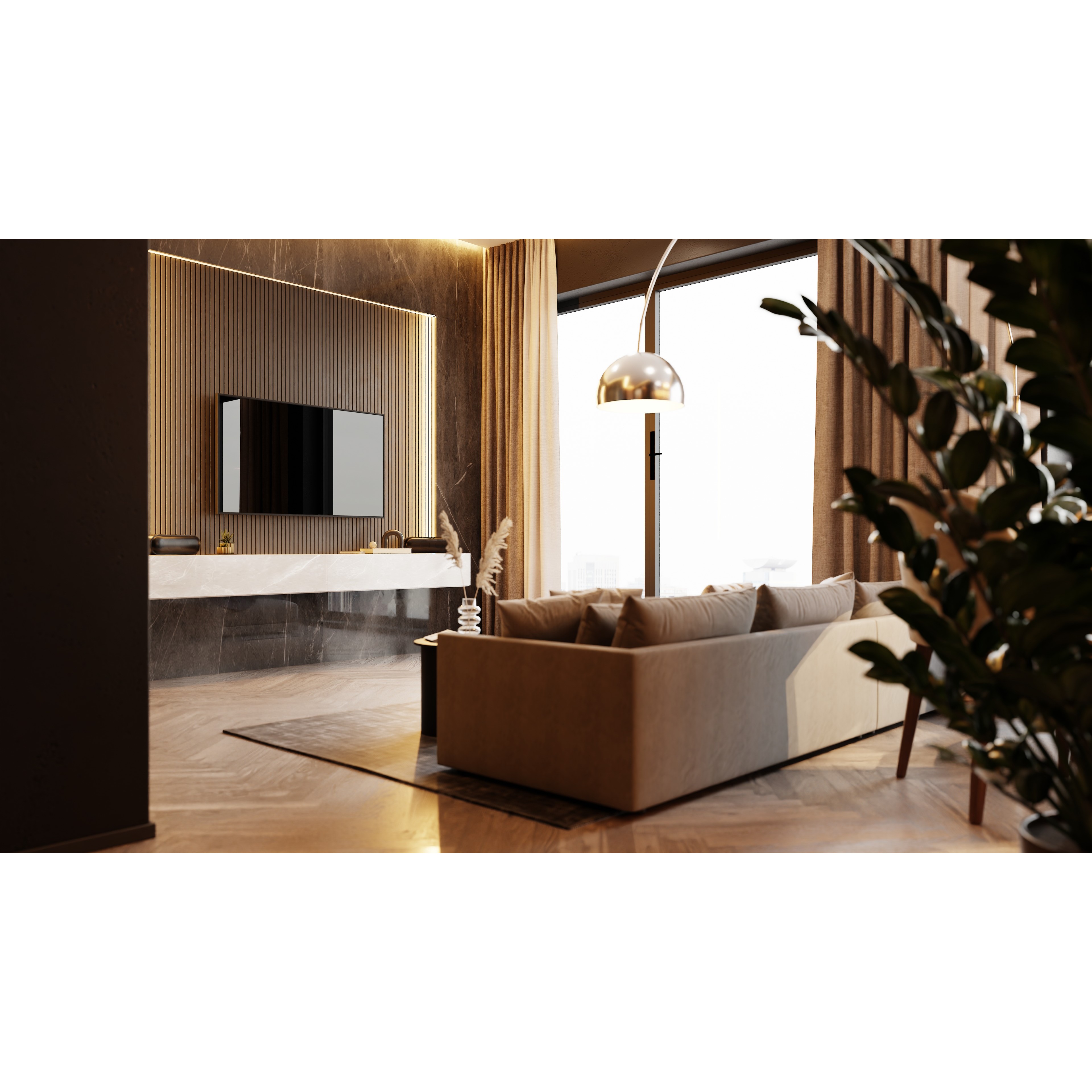 Modern Apartment Scene - High-Poly Blender 3D Model - View 4