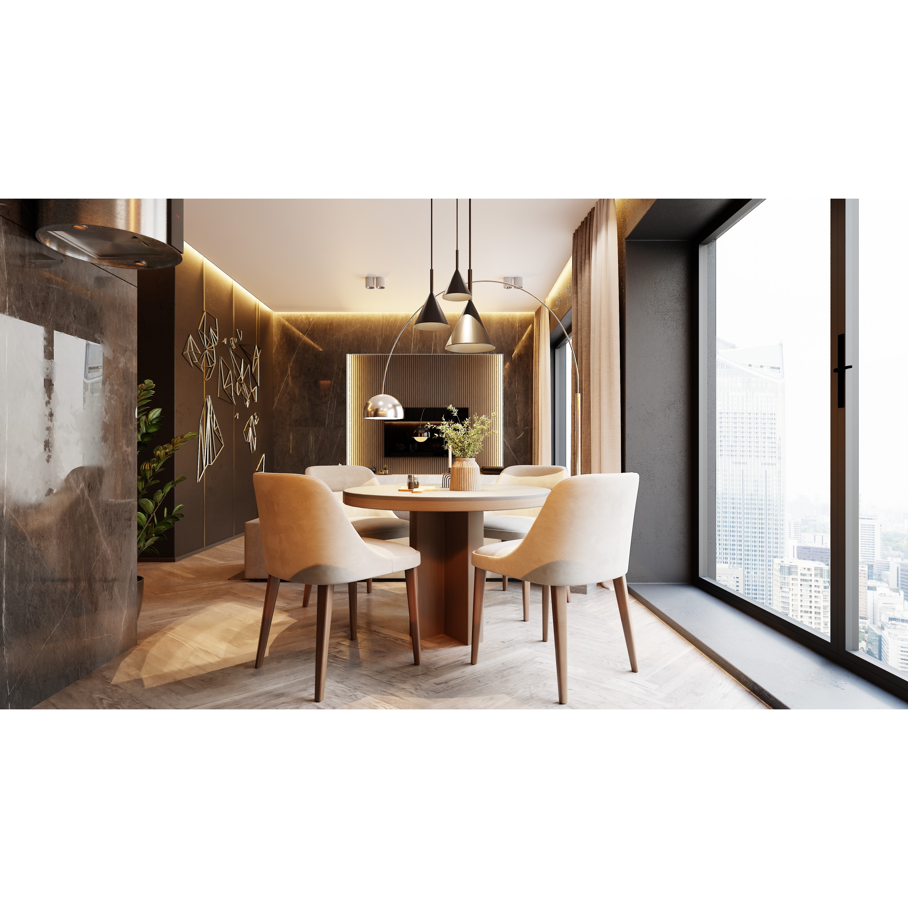 Modern Apartment Scene - High-Poly Blender 3D Model - View 5