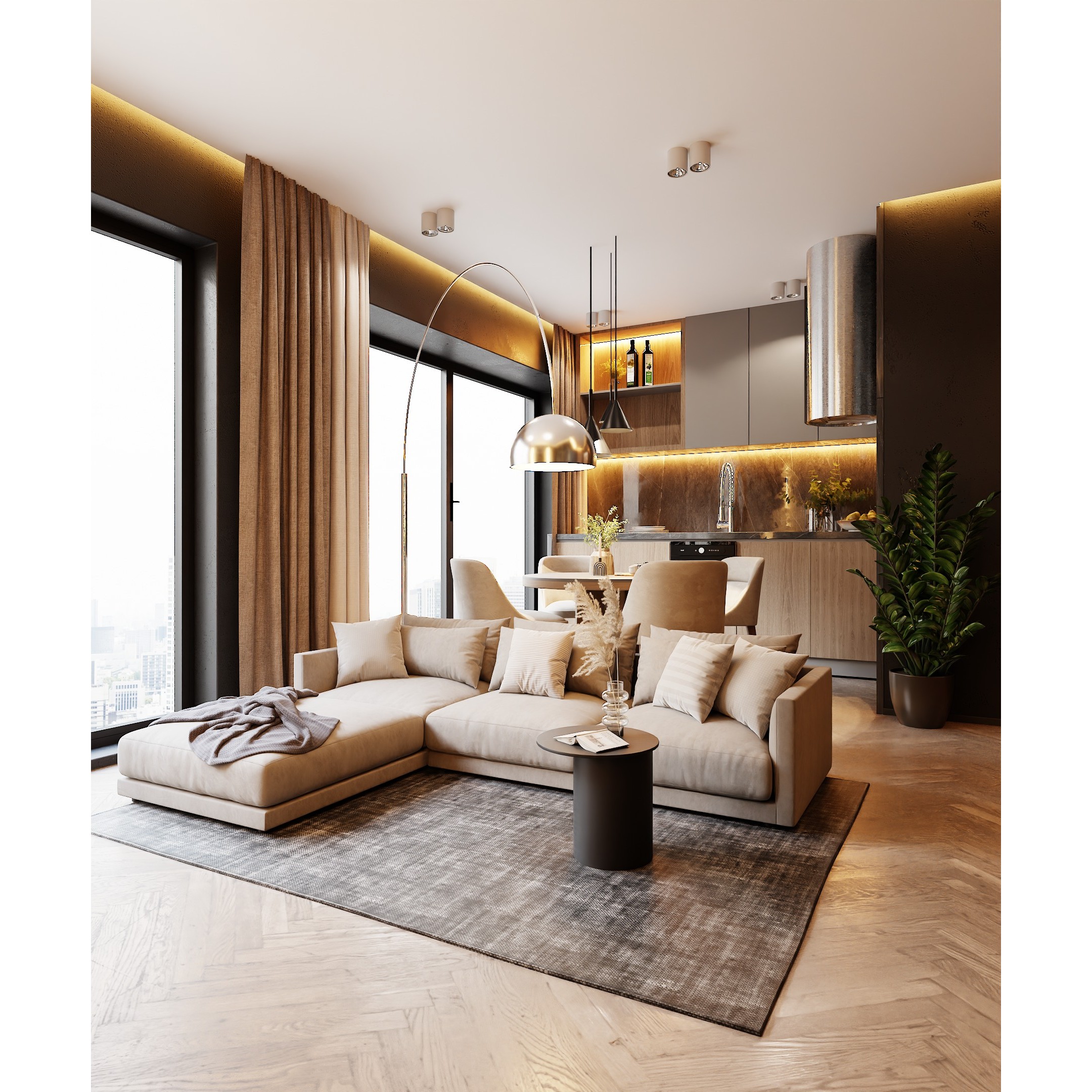 Modern Apartment Scene - High-Poly Blender 3D Model - View 7