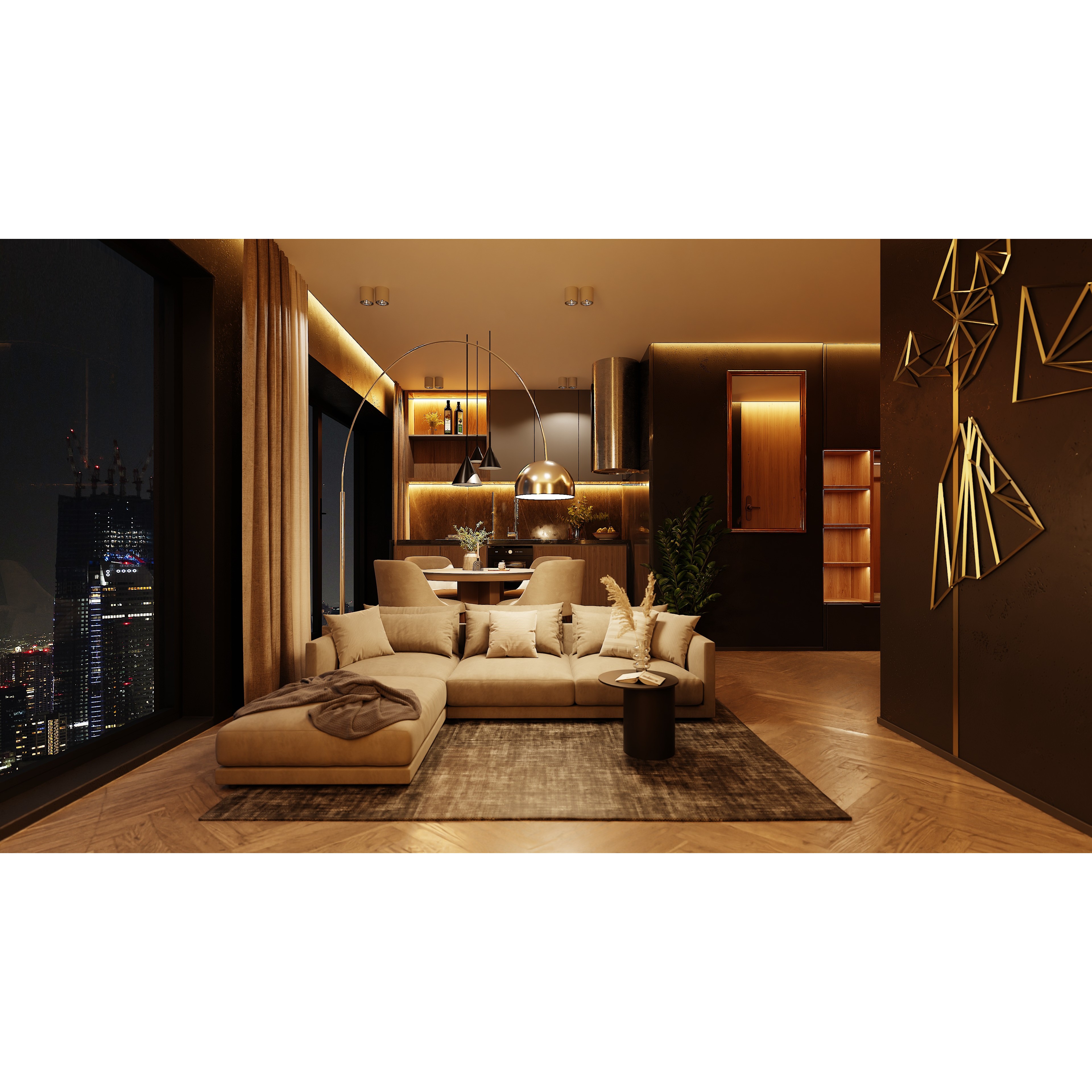 Modern Apartment Scene - High-Poly Blender 3D Model - View 8