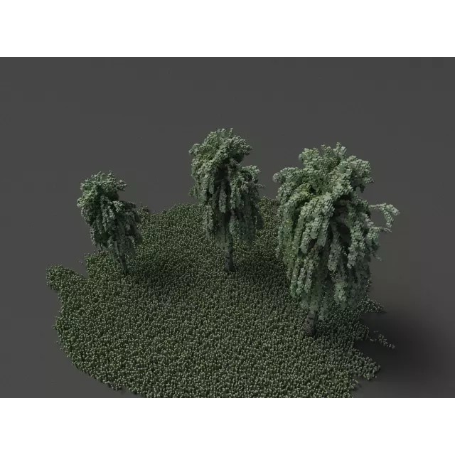 Birch Trees 3D Model – Voxel Art Pack with PBR Textures, FBX