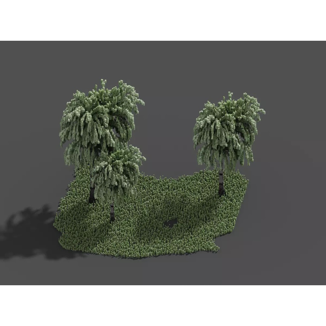 Birch Trees 3D Model – Voxel Art Pack with PBR Textures, FBX - View 18