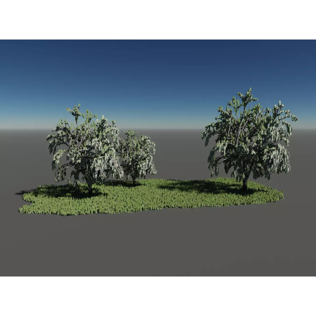 Birch Trees 3D Model – Voxel Art Pack with PBR Textures, FBX - View 21