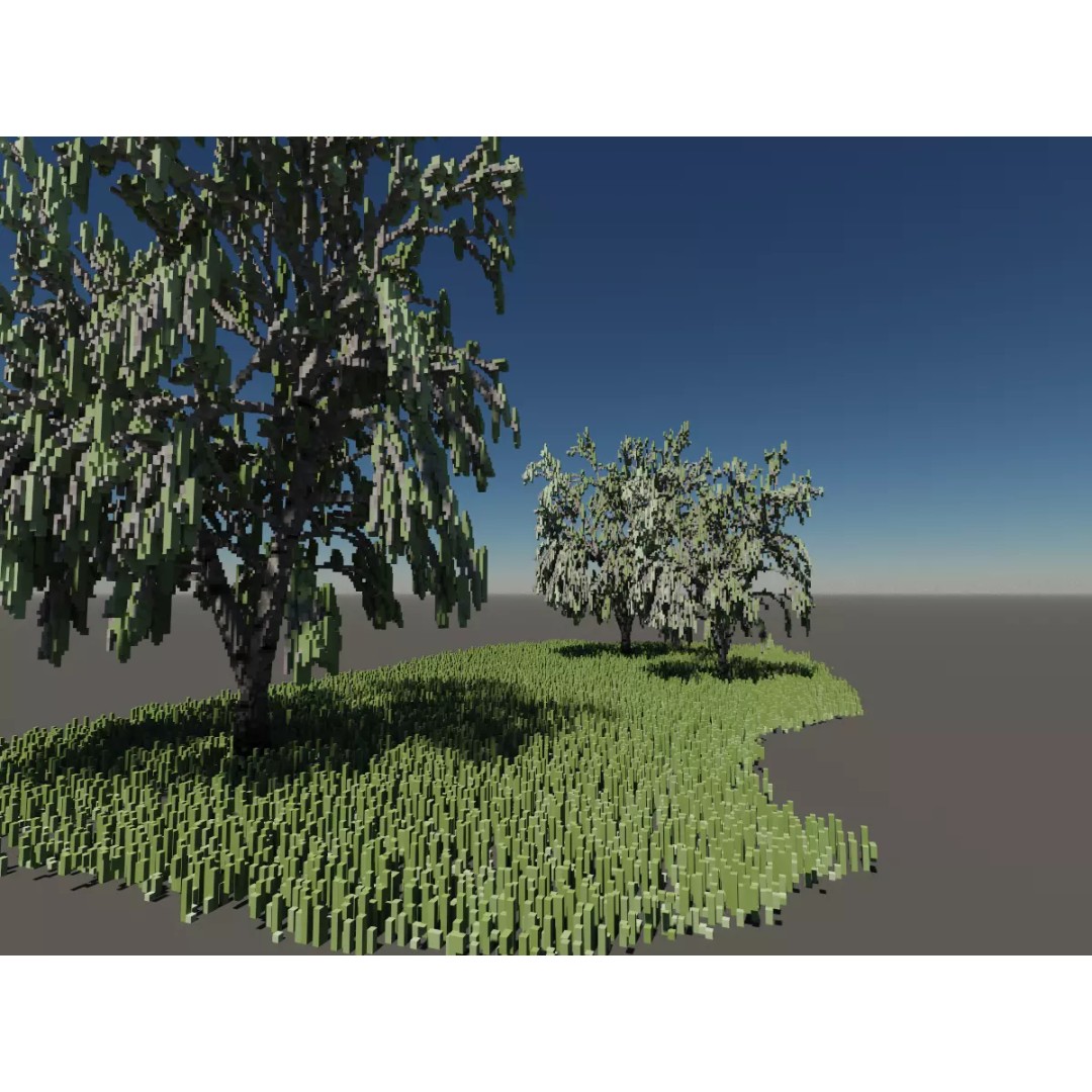 Birch Trees 3D Model – Voxel Art Pack with PBR Textures, FBX - View 22
