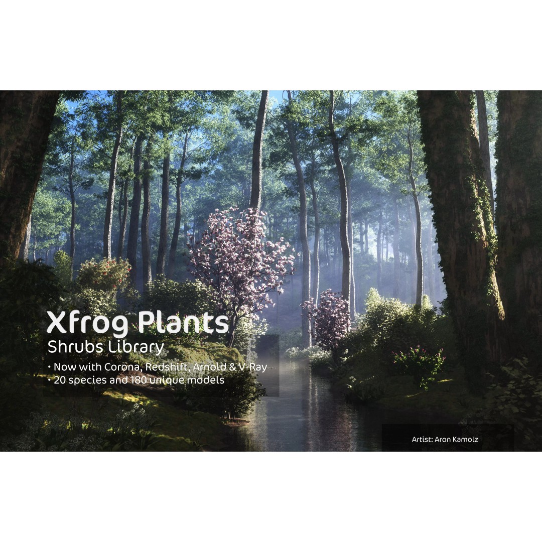 XfrogPlants Shrubs Library 3D Model – PBR Game Asset, FBX, OBJ - View 2