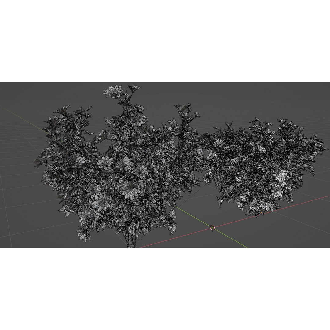 Flowering Bush 3D Model – High Poly Plants for Blender, PBR Textures