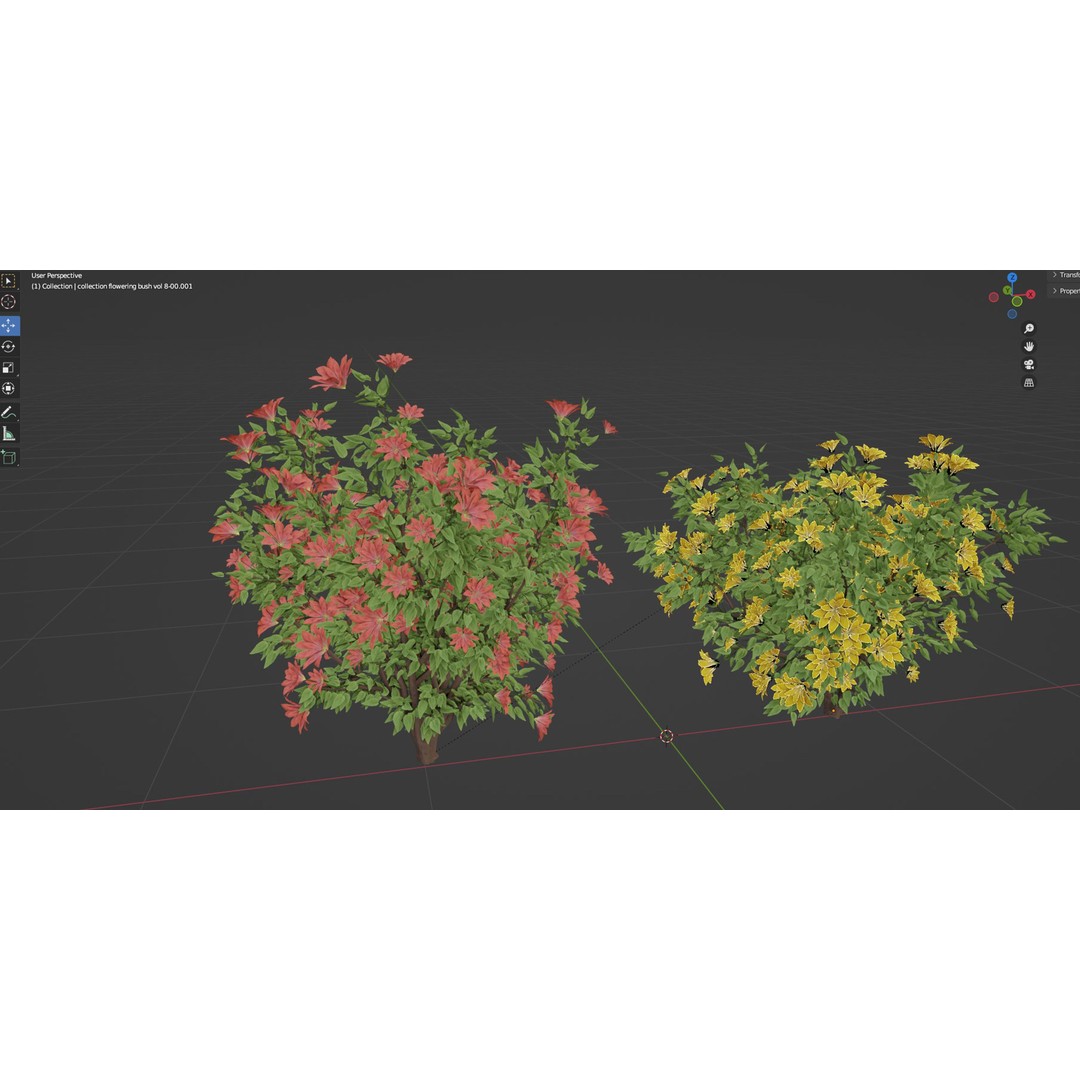 Flowering Bush 3D Model – High Poly Plants for Blender, PBR Textures - View 8