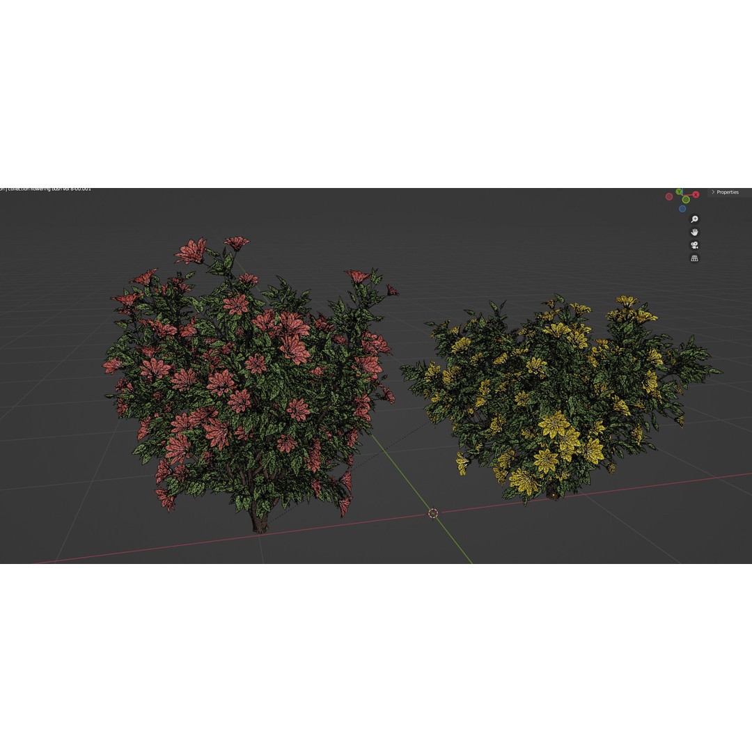 Flowering Bush 3D Model – High Poly Plants for Blender, PBR Textures - View 9