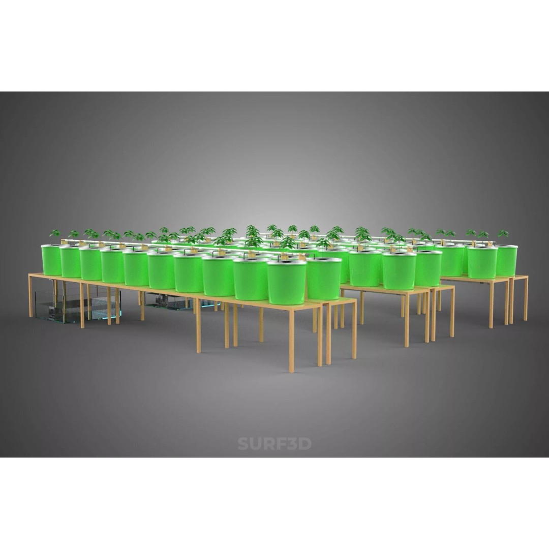 Bato Dutch Bucket Hydroponic System 3D Model – PBR Game Asset, FBX, OBJ - View 18