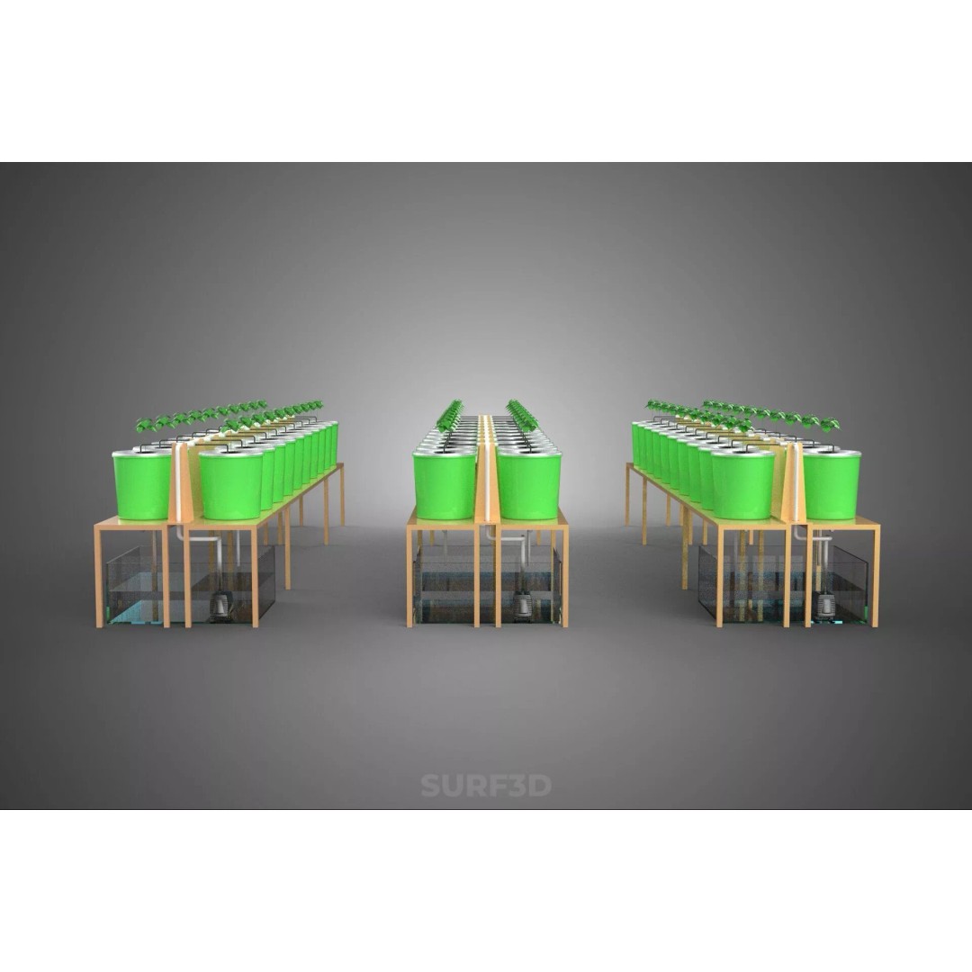 Bato Dutch Bucket Hydroponic System 3D Model – PBR Game Asset, FBX, OBJ - View 20