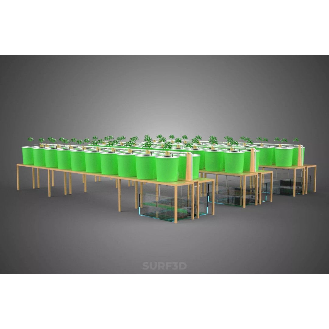 Bato Dutch Bucket Hydroponic System 3D Model – PBR Game Asset, FBX, OBJ - View 7