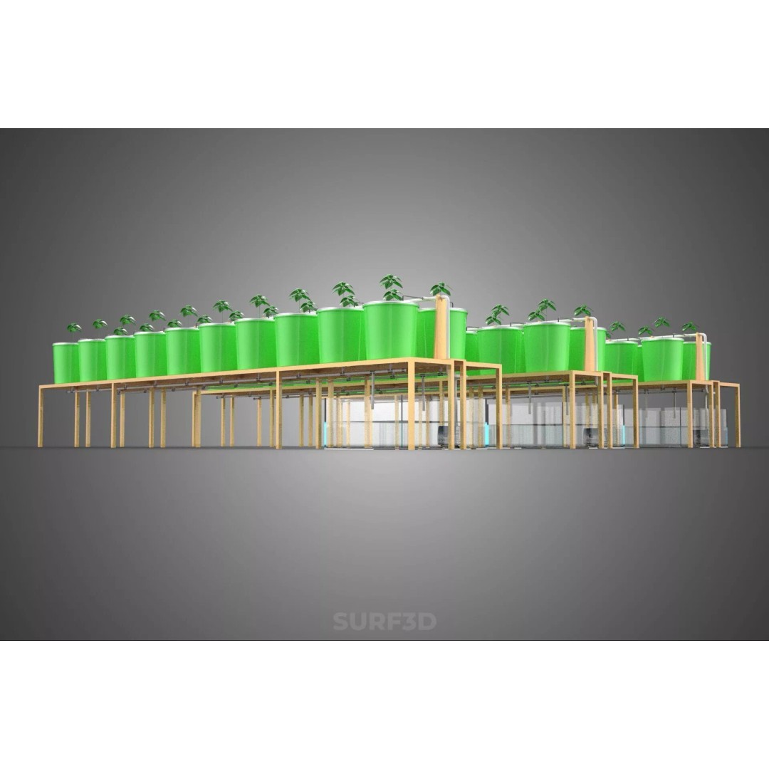 Bato Dutch Bucket Hydroponic System 3D Model – PBR Game Asset, FBX, OBJ - View 8