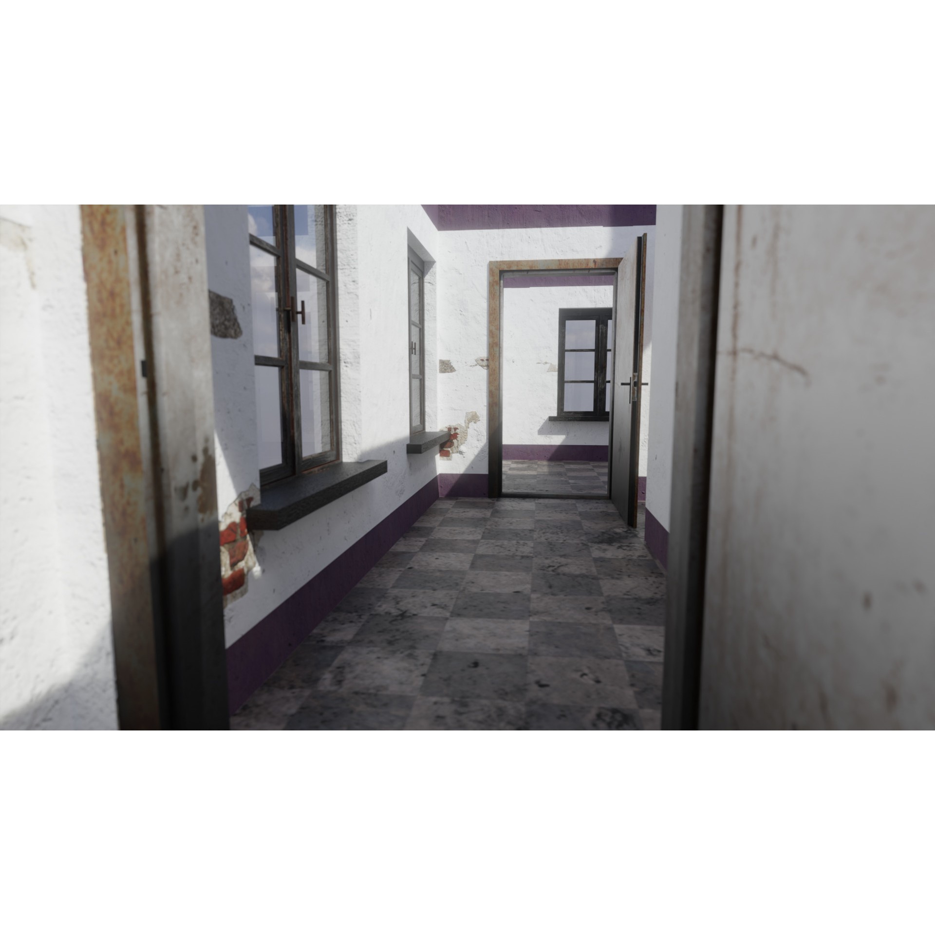 Brick Building with Interior - Low-Poly Game-Ready 3D Model - View 14