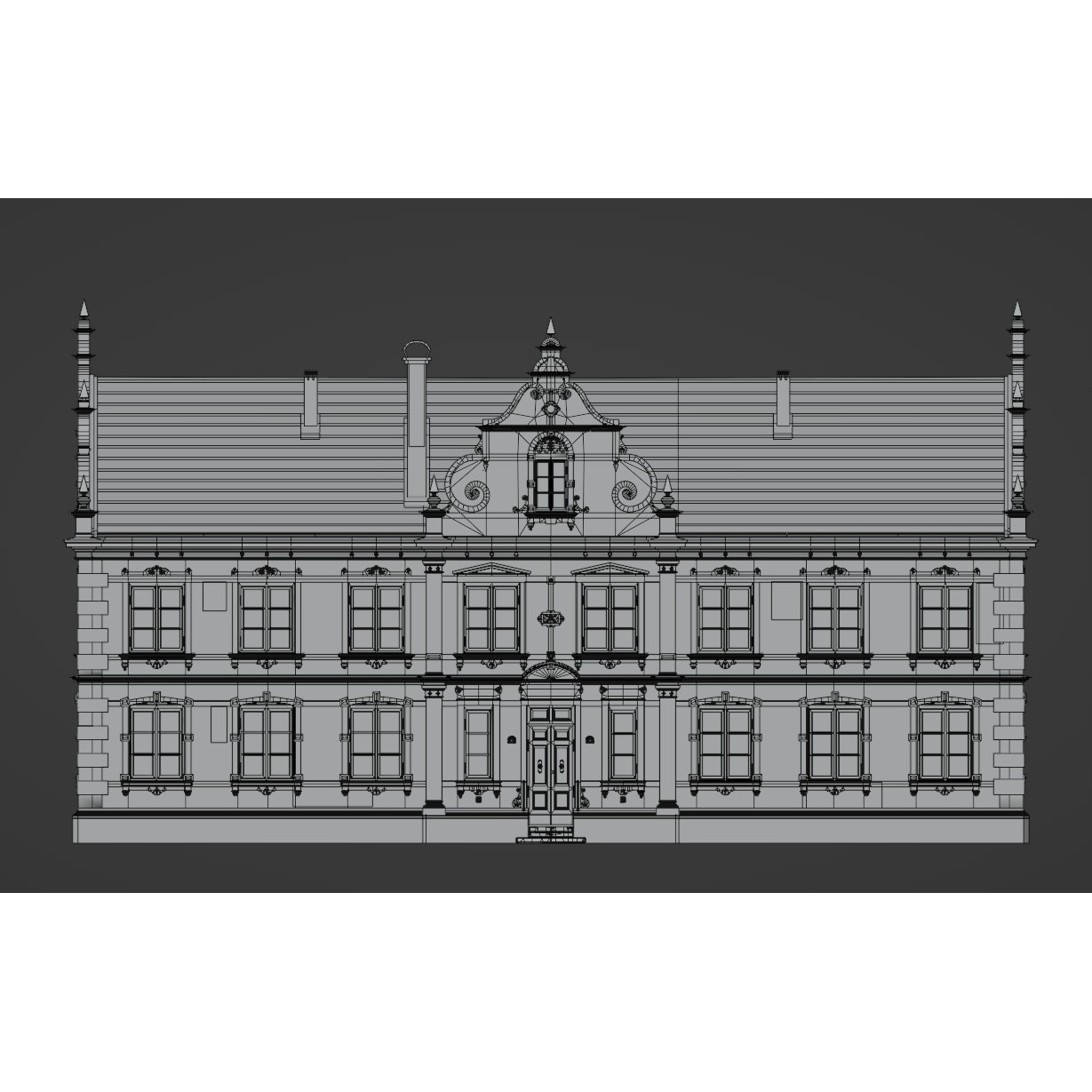 Brick Building with Interior - Low-Poly Game-Ready 3D Model - View 18