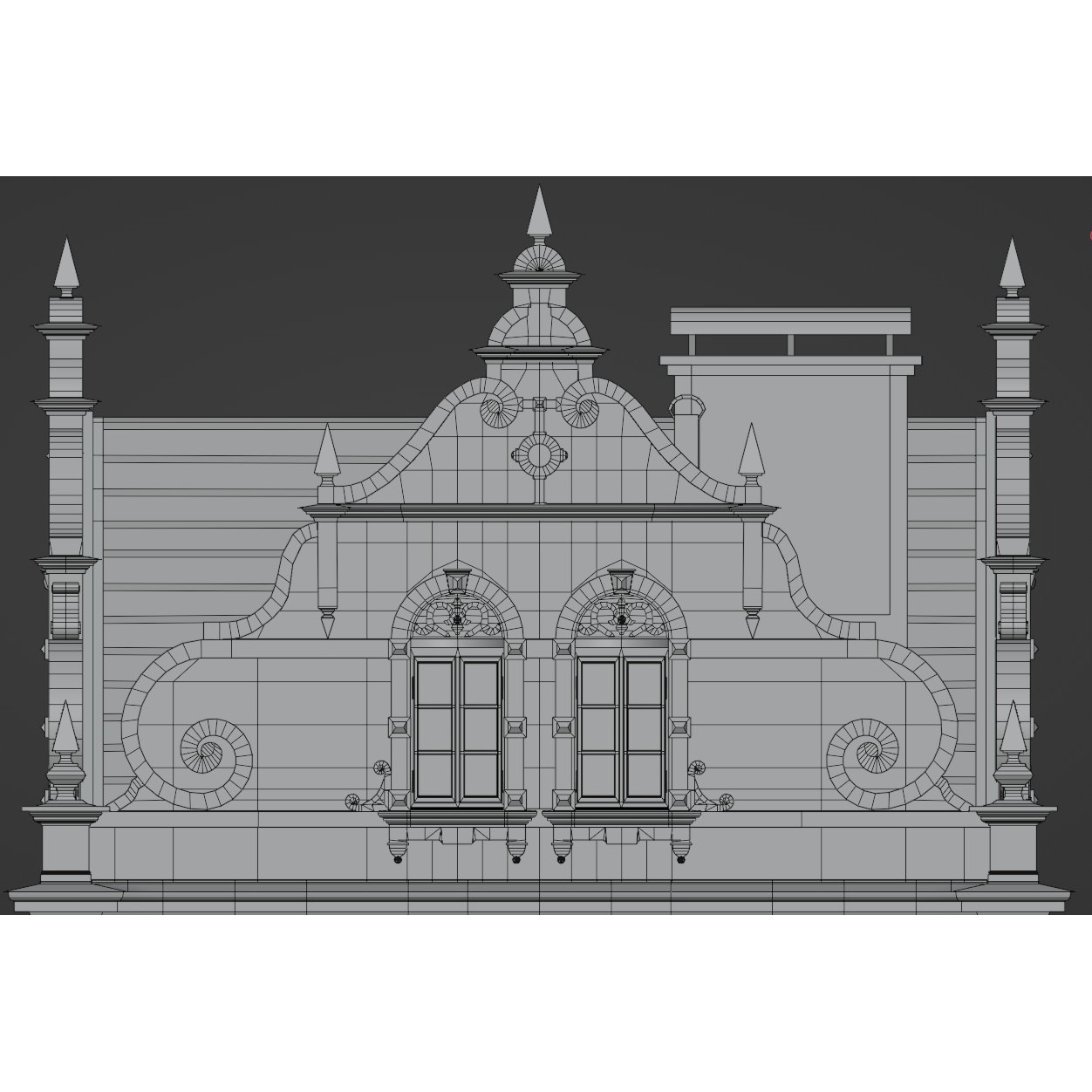 Brick Building with Interior - Low-Poly Game-Ready 3D Model - View 25