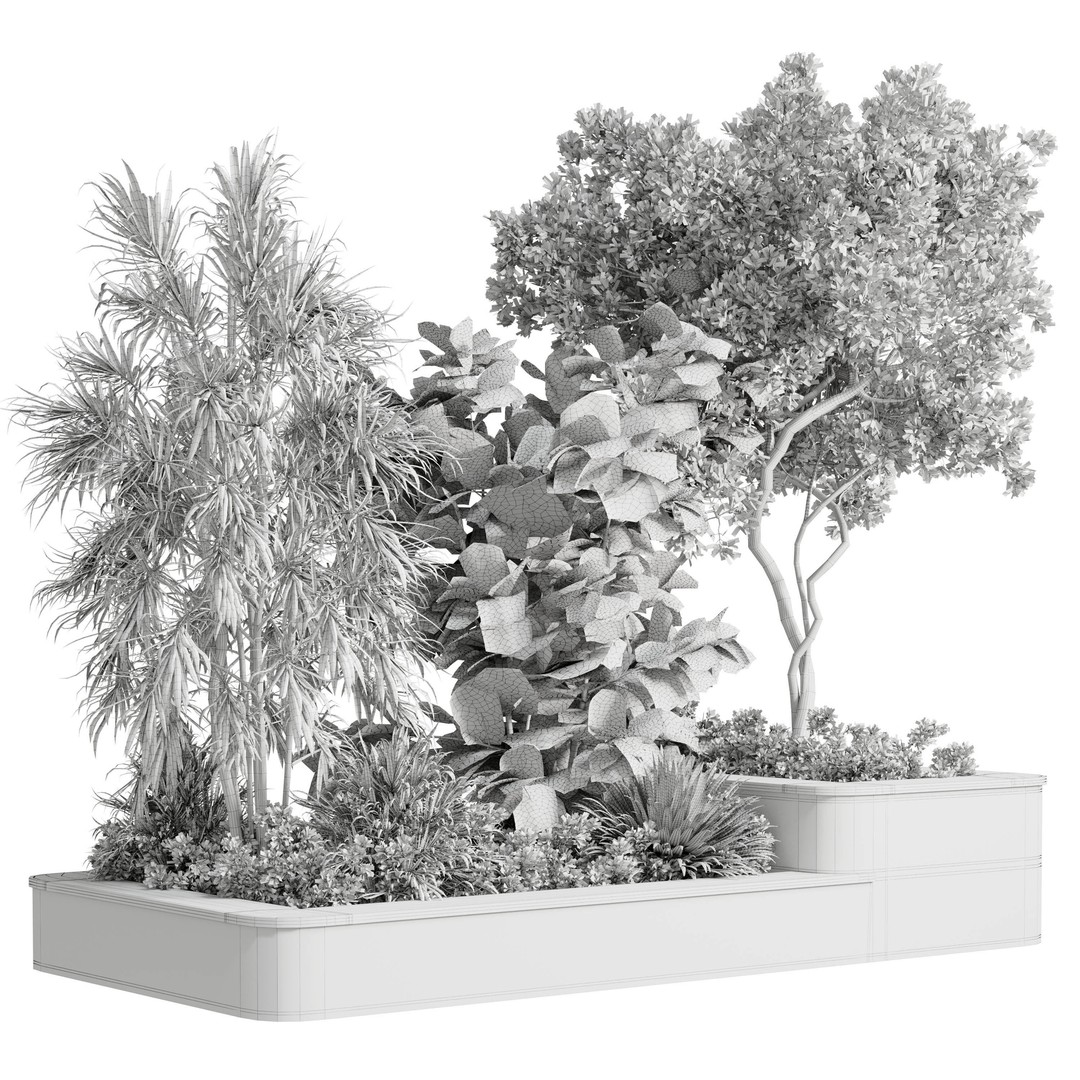 Indoor Plants Set 3D Model – PBR Textured Pot Plants, FBX, OBJ