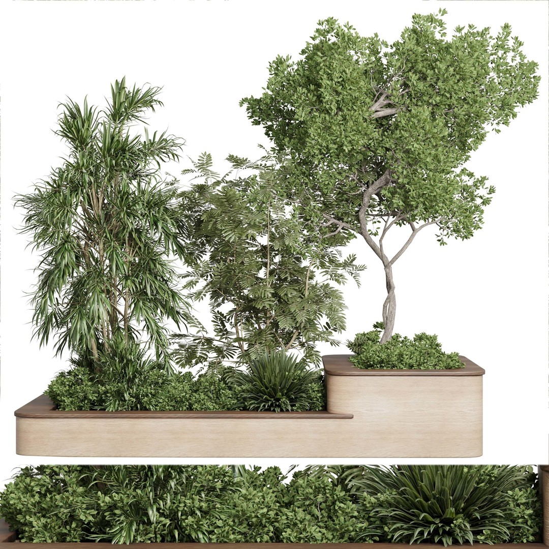 Indoor Plants Set 3D Model – PBR Textured Pot Plants, FBX, OBJ - View 3