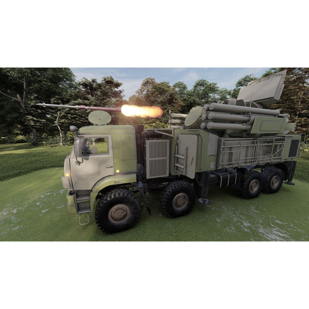Pantsir 96K6-S1 3D Model – Detailed Military Vehicle Asset, FBX, OBJ - View 10